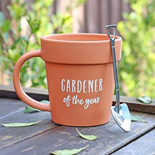 Gardening Mug - Distinctive Christmas Present, Ceramic Tea and Espresso Cup with 2 Shovel Spoons, Ideally suited Espresso Cup Present for Dad, Plant Pot Mug for Nature Fanatics on Christmas and...