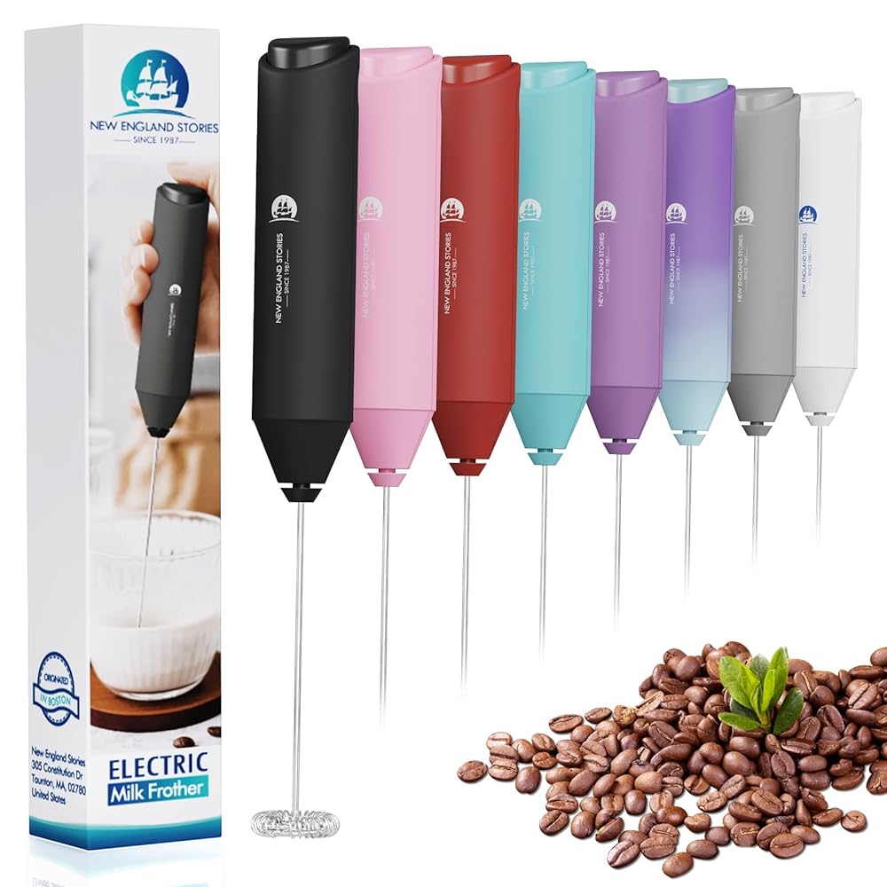 Excessive-Efficiency Milk Frother Wand – Compact Handheld Stainless Metal Frother – Battery-Operated Drink Mixer for Espresso, Lattes, Cappuccinos, Matcha – Good Present for Espresso…