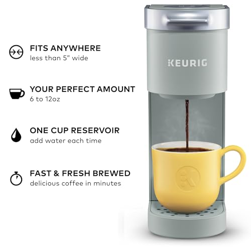 Keurig Okay-Mini Single Serve Espresso Maker for Okay-Cup Pods, Brew Sizes from 6 to 12oz, Options Twine Storage, Superb for Compact Areas, Studio Grey