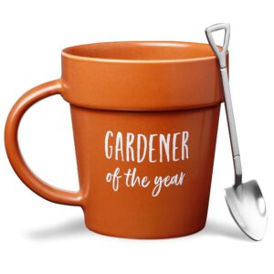 VELENTI Gardener Espresso Mug – Humorous Plant Pot Design with Shovel Spoon – Distinctive Espresso Mugs for Him and Her – Good Presents for Gardeners, Dad’s Birthday, and Cute…